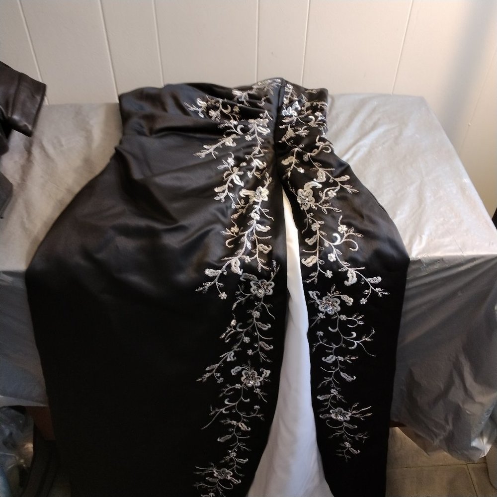 Blondie Nites Formal Dress Black & Embroidered Sequin Dress 11